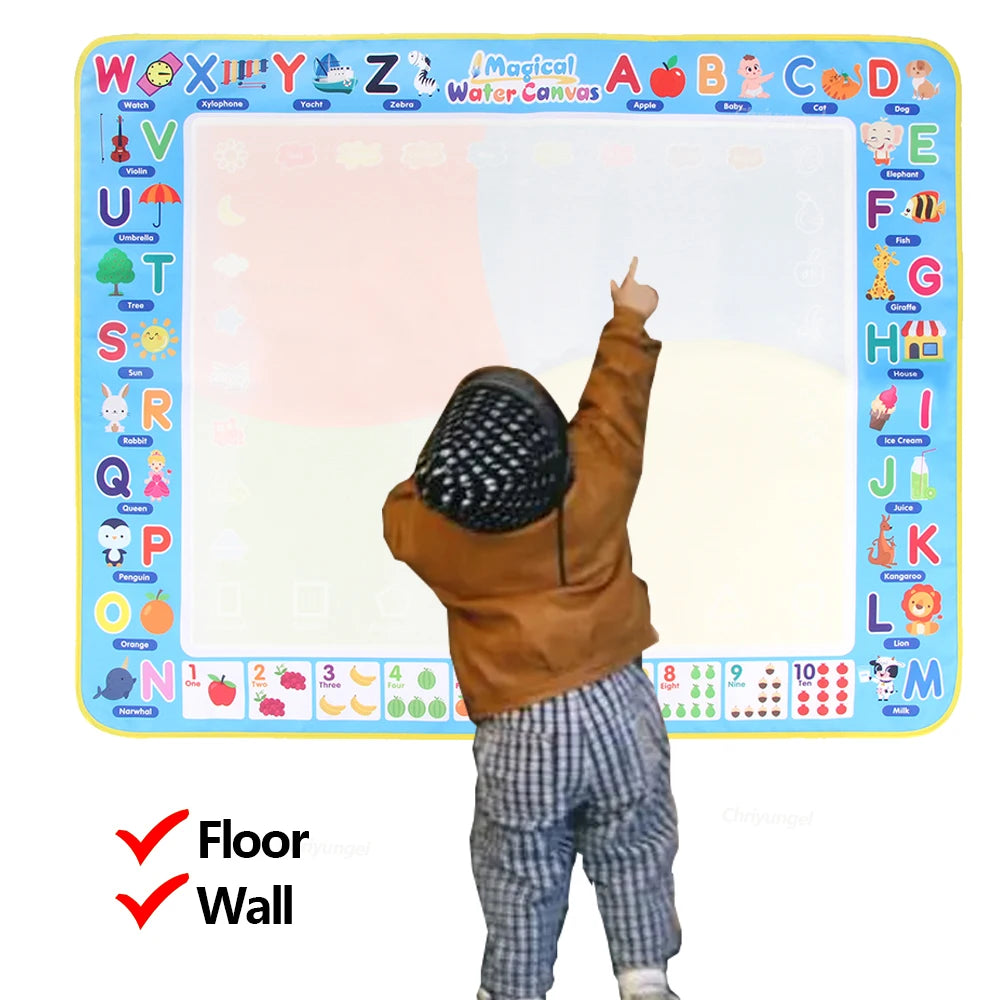 Tapis de Dessin Magique à l’Eau 100x80cm – Réutilisable, Montessori, Dès 3 ans – CLEVI Paris