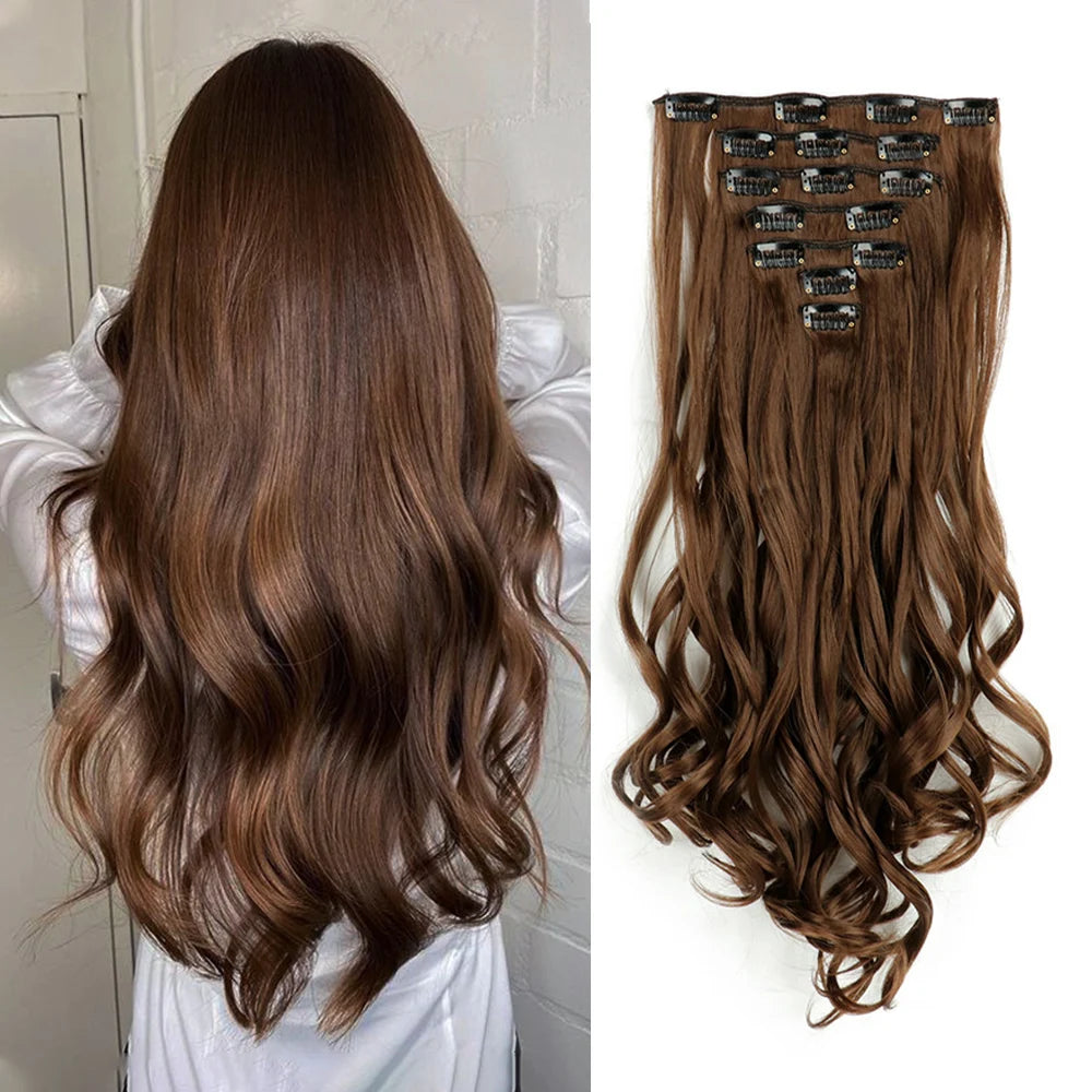 Extensions à clips synthétiques ondulées 22 pouces – CLEVI Paris