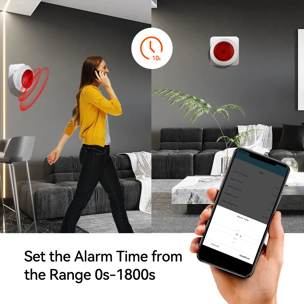 Sirène Alarme Intelligente Meian SR01 – Zigbee 3.0 Tuya, 100dB, Lumière, SmartLife, EU/AU