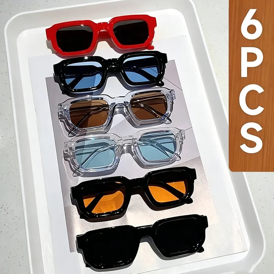 Lunettes de Soleil Rectangulaires Vintage Femme – Lot de 6 ou à l’unité – CLEVI Paris
