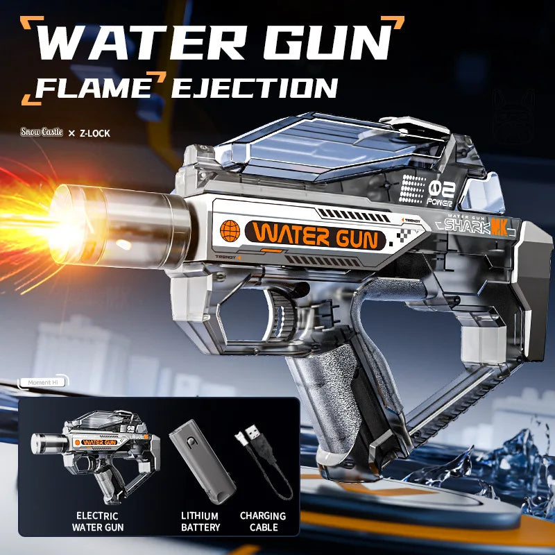 Pistolet à Eau Électrique Puissant – Rechargeable, Aspiration Auto, Adultes & Enfants – CLEVI Paris