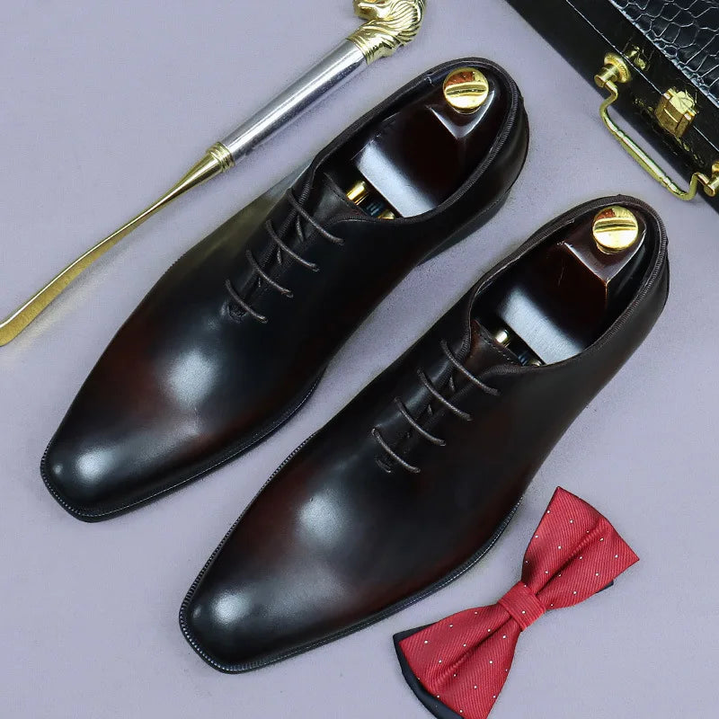 Oxford Whole Cut Homme Cuir de Vache Artisanal Respirant | Mariage & Formel EU 38-46