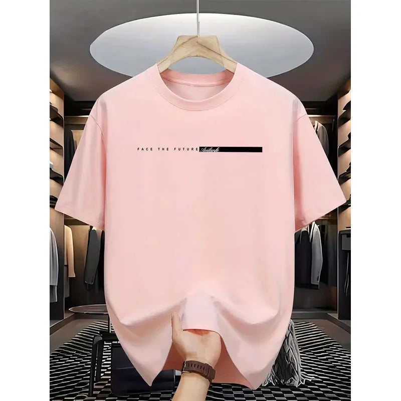T-Shirt Homme Polyester Loose Col Rond Imprimé Grandes Lettres High Street 6 Coloris – CLEVI Paris