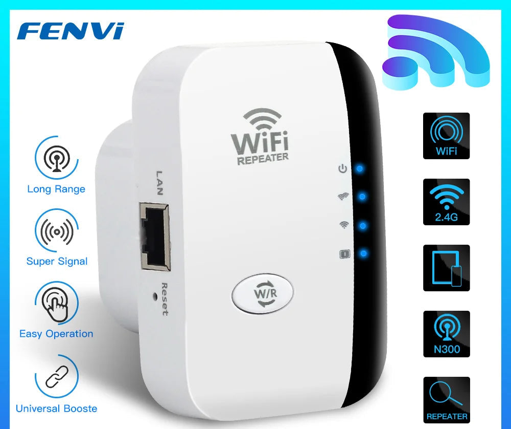 Répéteur WiFi 300 Mbps FENVI – Amplificateur Signal, Mode AP, WPS, Prise EU/US