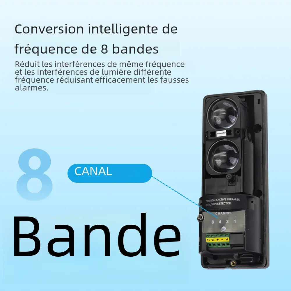 Détecteur Infrarouge Filaire MEIAN AX-100 Double Faisceau 100 m Périmètre – CLEVI Paris