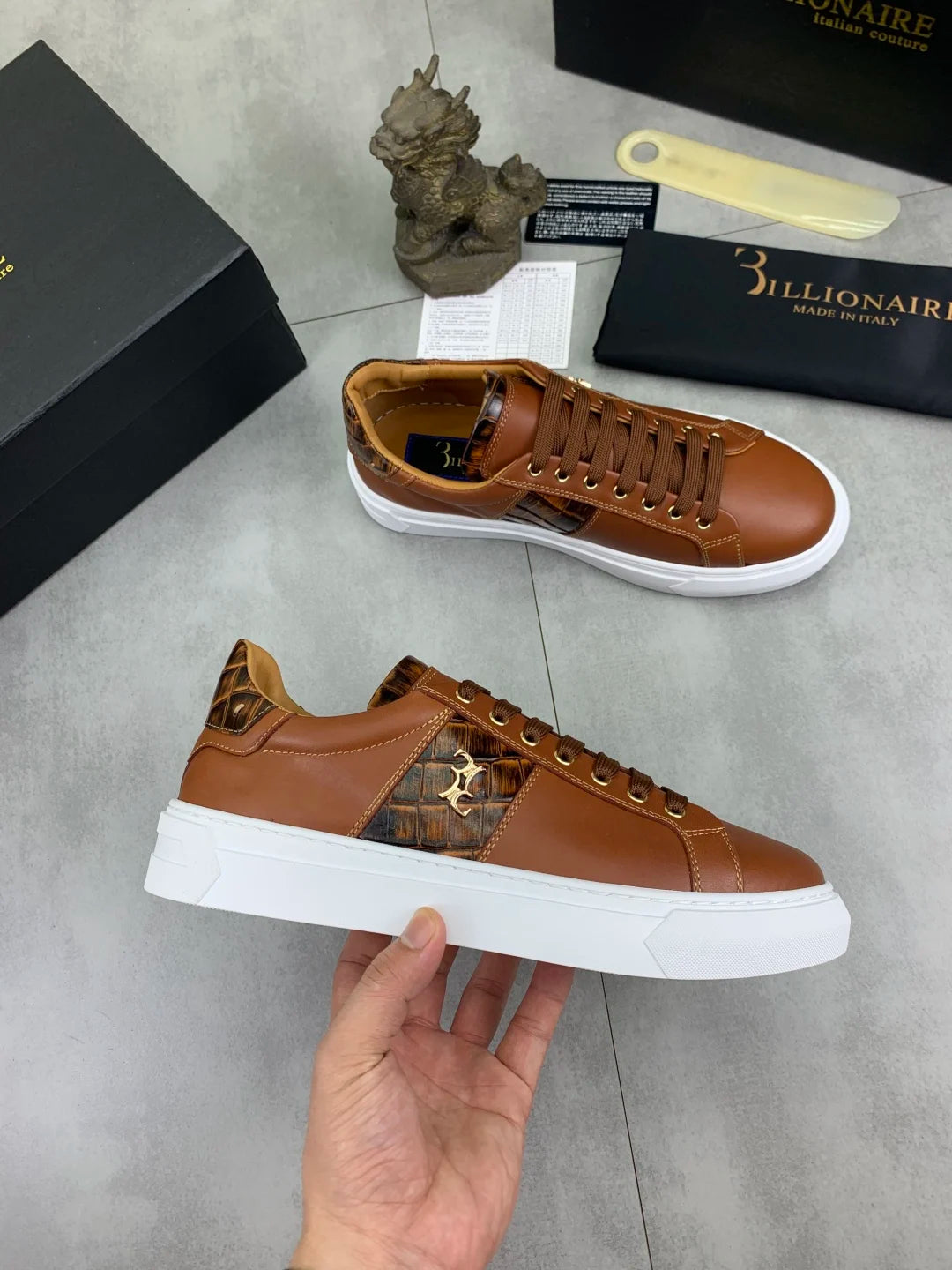 Sneakers Homme Cuir Véritable Brodées Casual Gentleman EU 38-44 – CLEVI Paris