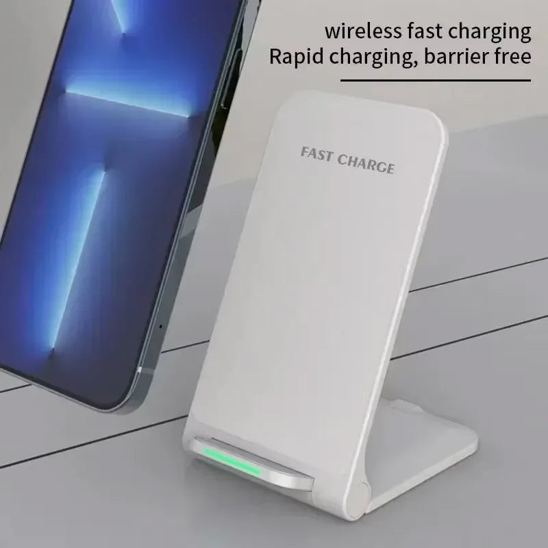 Chargeur Sans Fil Rapide 15W USB-C | Support Vertical & Horizontal, Compatible Qi, 2 Coloris – CLEVI Paris