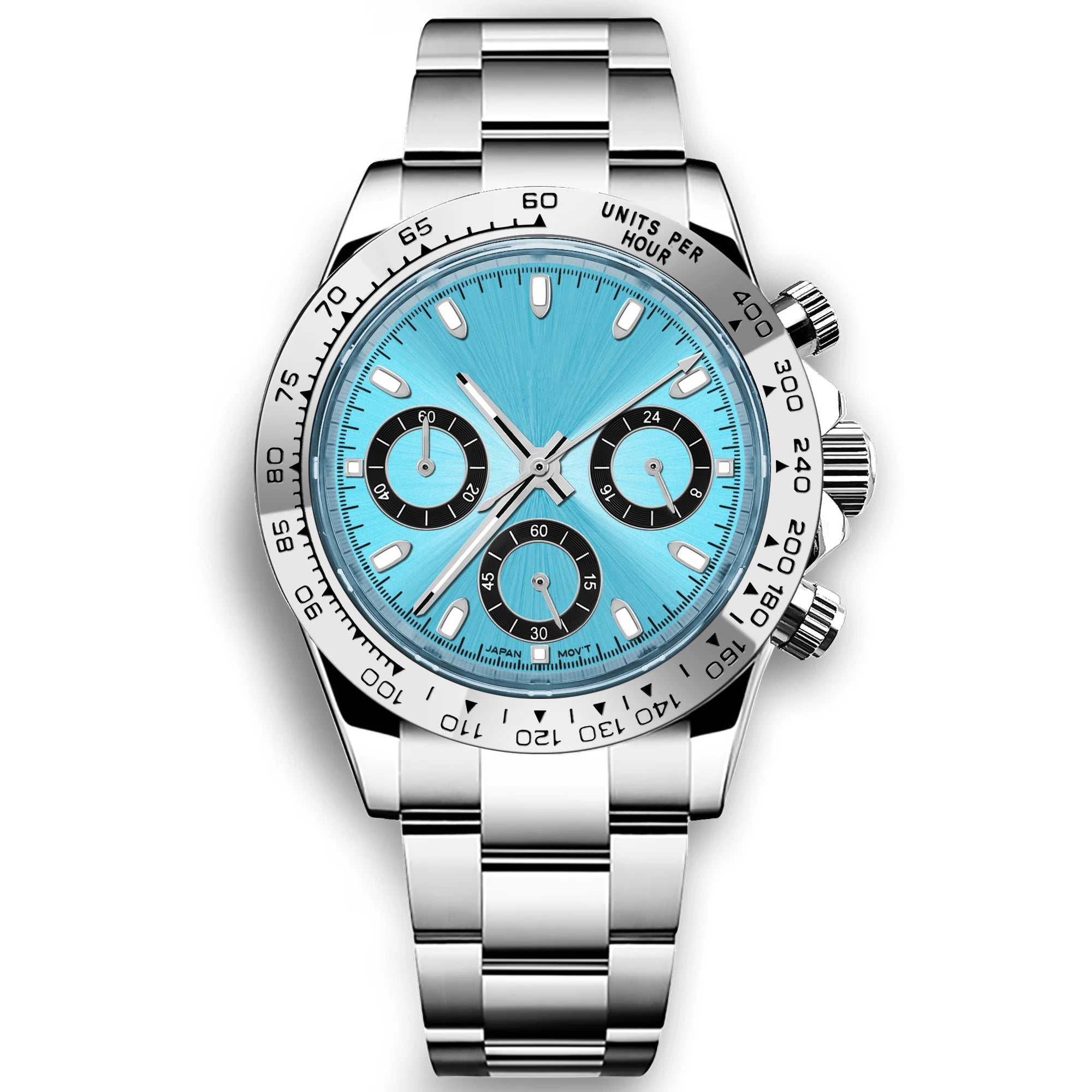 Montre Chronographe Homme Corgeut 39MM Quartz Seiko VK63 Acier Saphir Étanche 50M – CLEVI Paris