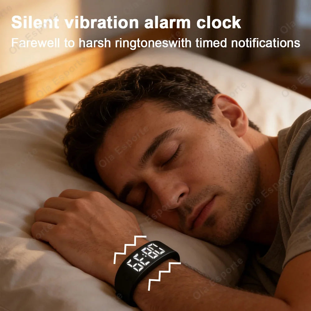 Bracelet Connecté Ola Esporte HT30 — LED 1.46", Podomètre, Sommeil, Alarme Vibrante, Étanche | CLEVI Paris