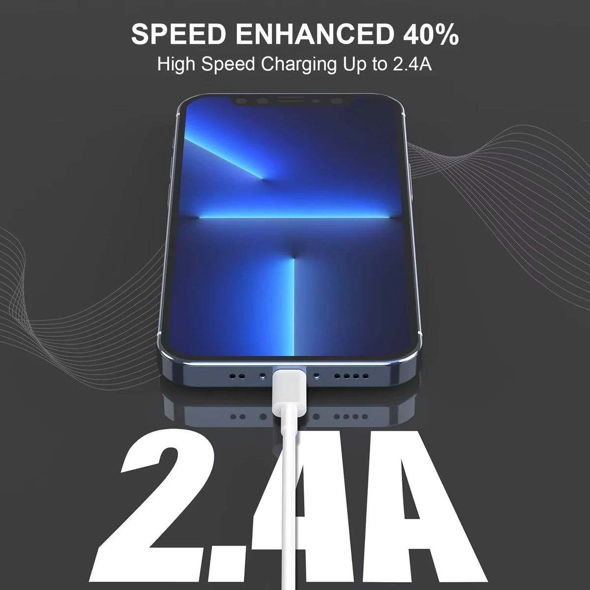 Câble Lightning vers USB-A Certifié MFi 2,4A Charge Rapide iPhone 1m – CLEVI Paris