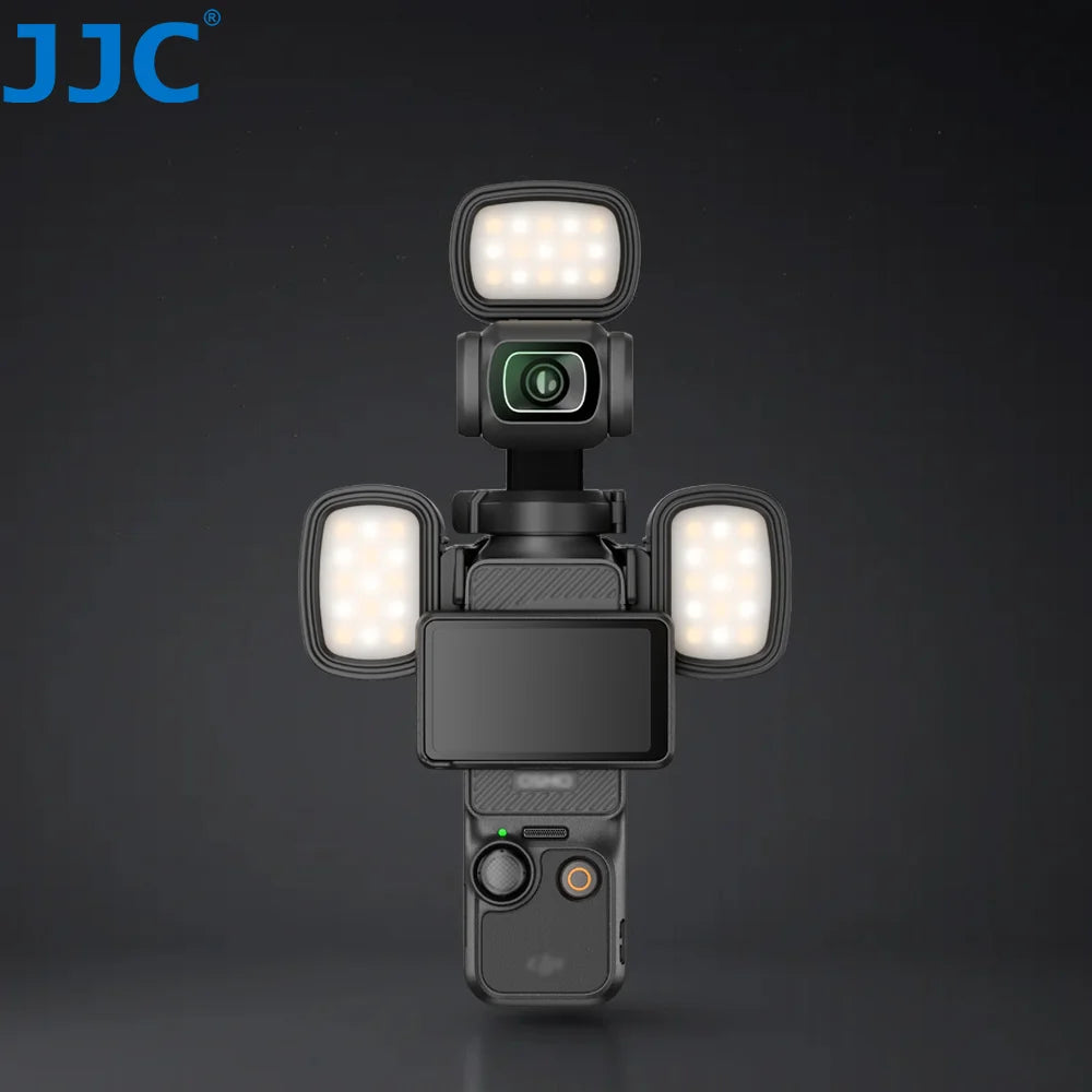 Lumière LED Magnétique JJC pour DJI Osmo Pocket 3 – 3 Modes de Couleur, Rechargeable USB & Ultra-Légère – CLEVI Paris
