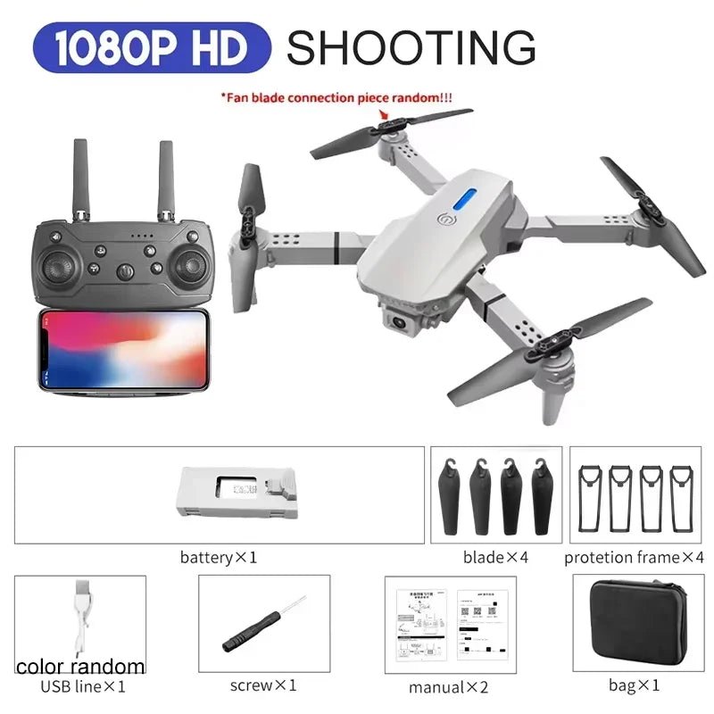 Drone Pliable E88 – Caméra 4K / 1080P | WiFi FPV | Télécommande | Gyroscope 6 Axes