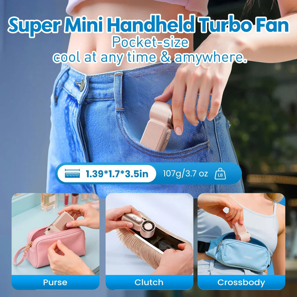 Mini Ventilateur Portable 3600mAh – Turbo Pocket Fan Outdoor