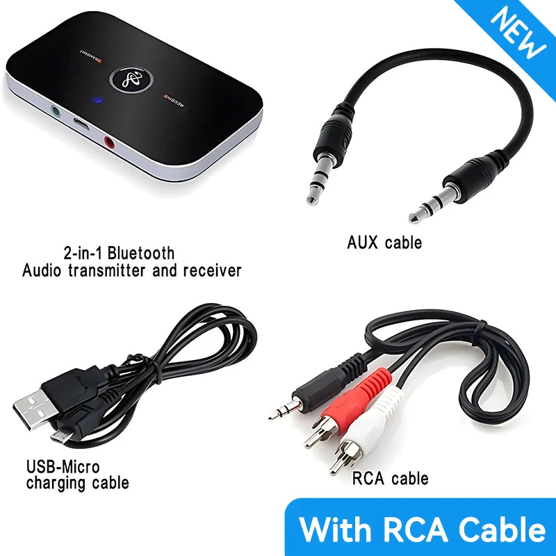 Adaptateur Bluetooth 5.3 Audio 2-en-1 – Transmetteur & Récepteur AUX / RCA