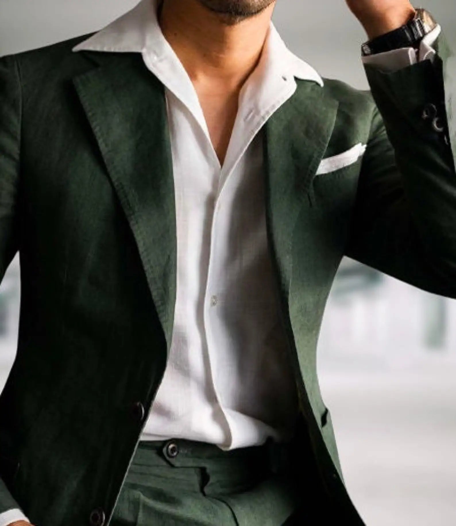 Costume Homme Mariage Slim Fit – Blazer & Pantalon Lin | 15 Coloris