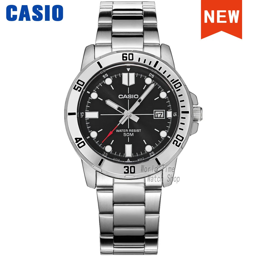 Montre Quartz Homme Casio MTP-VD01 MTP-VT01 Acier Lumineux Calendrier Étanche 5 Bar Business 10 Coloris – CLEVI Paris