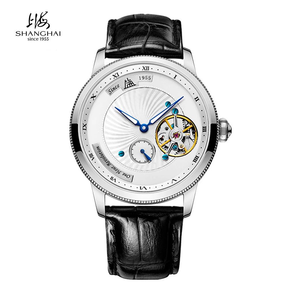 Montre Homme Manuel Carrousel Ciel Étoilé Chiffres Romains Lumineux Shanghai Watch S2000 – CLEVI Paris