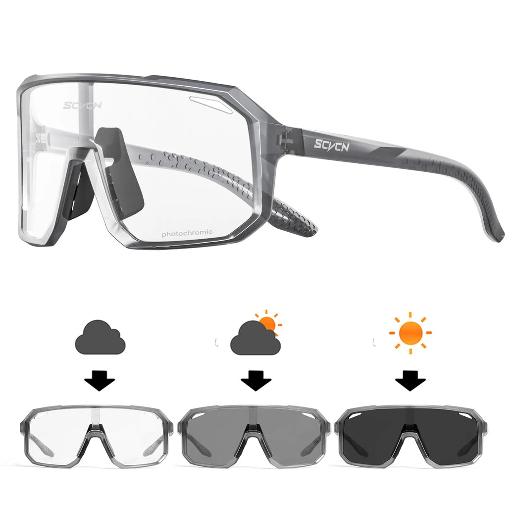 Lunettes de Cyclisme Photochromiques TR-90 | UV400, Verres Polycarbonate, Vélo Randonnée Outdoor, Unisexe – CLEVI Paris