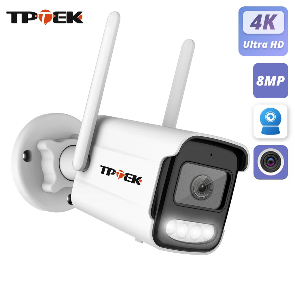 Caméra IP WiFi Extérieure 4K/8MP – Vision Nocturne Couleur, Audio Bidirectionnel, Sirène, IP66, App CamHi – CLEVI Paris
