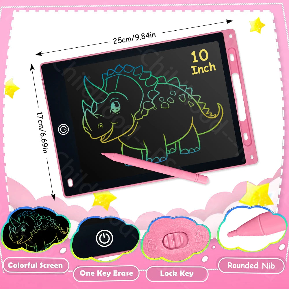 Ardoise LCD RSP 6,5" à 12" – Tablette Dessin & Écriture Enfants, Effaçable, Certifiée CE – CLEVI Paris