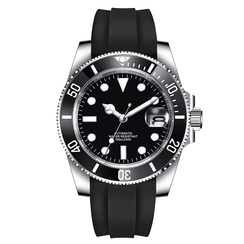 Montre Automatique Homme Corgeut 40mm – NH35 / PT5000 / Miyota Lunette Céramique Bracelet Caoutchouc – CLEVI Paris