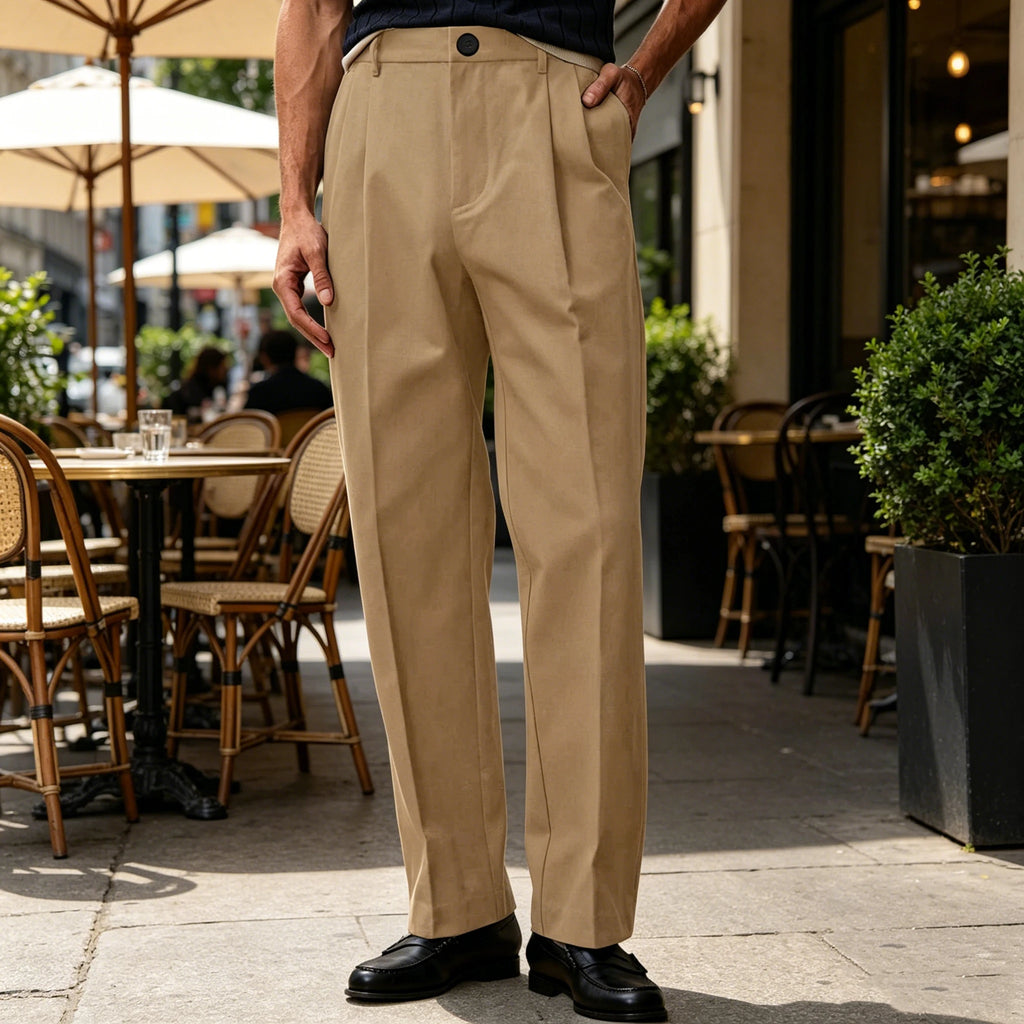 Pantalon homme taille haute coupe large – CLEVI Paris