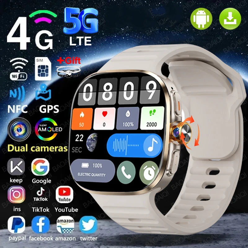 Montre Connectée 4G/5G AMOLED 2,4" Appel Vidéo GPS Google Play – CLEVI Paris
