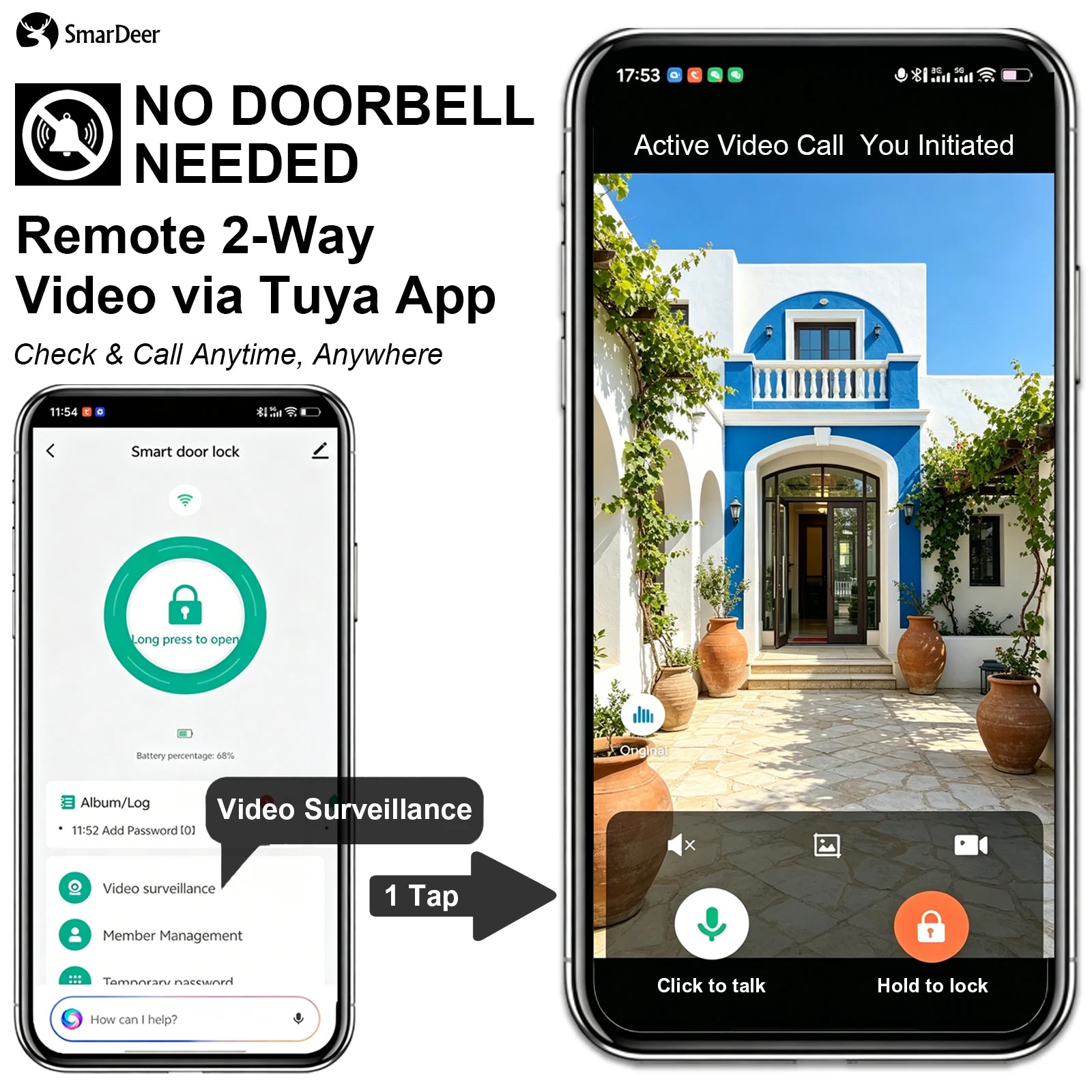 SmarDeer Serrure Connectée 3D Face & Veine Palmaire – CLEVI Paris