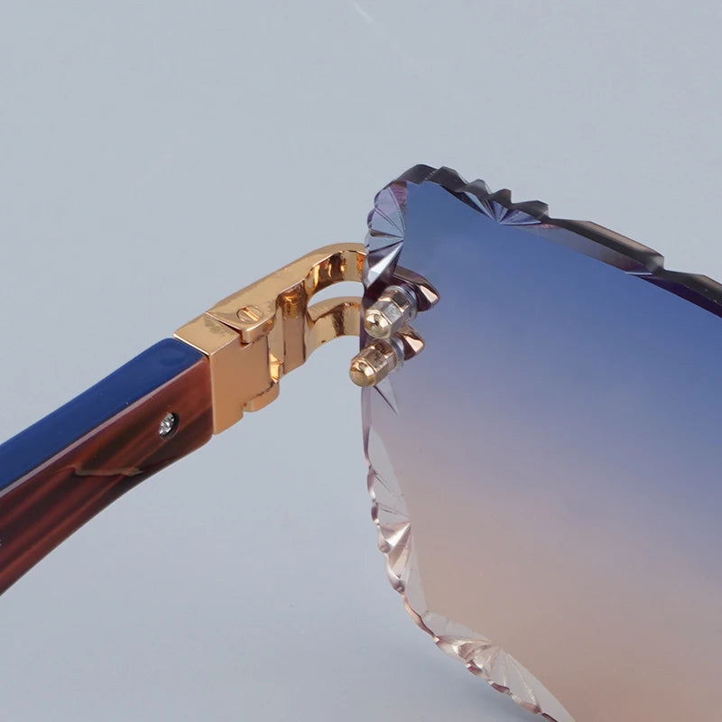 Lunettes de Soleil Homme Homotati Z154 – Sans Monture Acétate Artisanal Taillé Diamant UV400 – CLEVI Paris