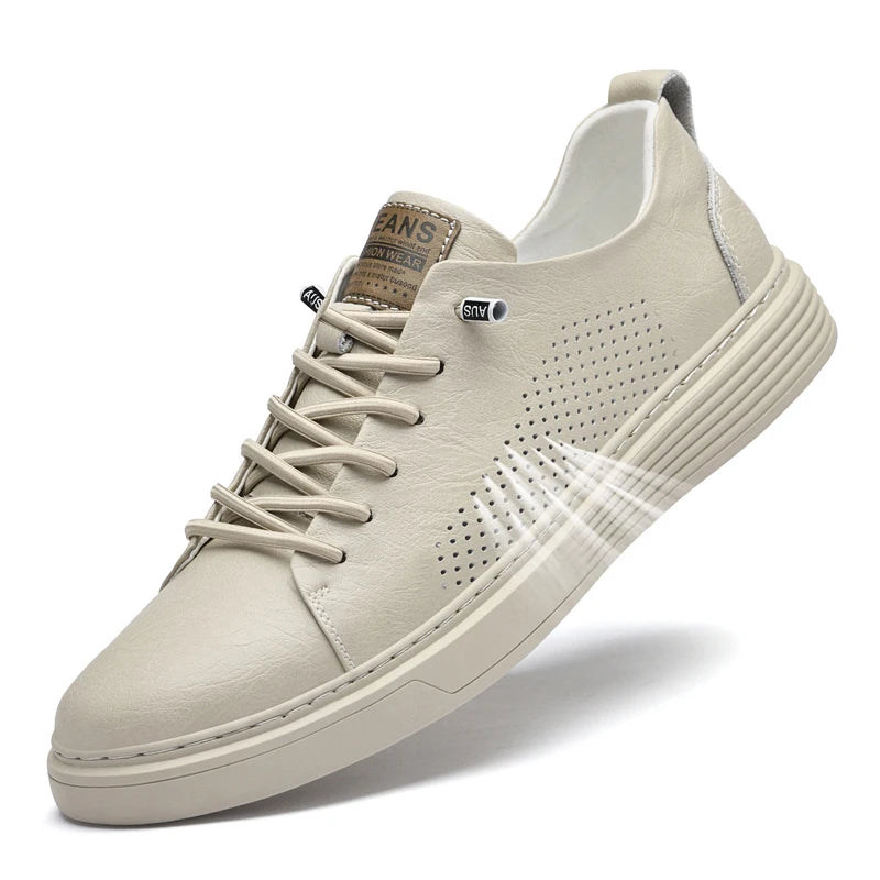 Sneakers Homme Cuir Vache Véritable Lacets Respirant Semelle Caoutchouc Casual Sport Skateboard EU 38-47 TOGEE See – CLEVI Paris