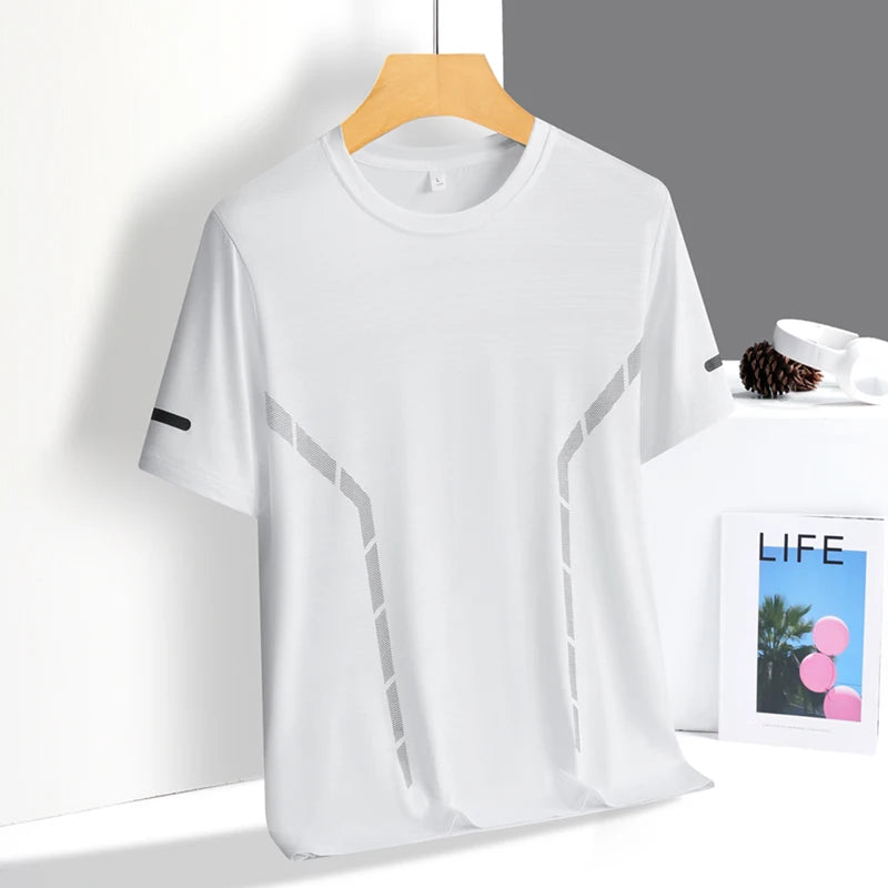 T-Shirt Running Homme Ice Silk Réfléchissant – Séchage Rapide & Respirant