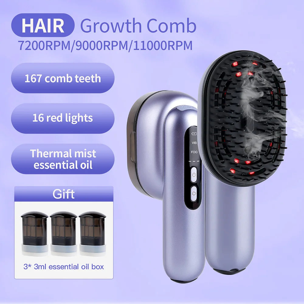 Peigne de Massage Cuir Chevelu avec Spray – Vibration & Soin Cheveux – CLEVI Paris