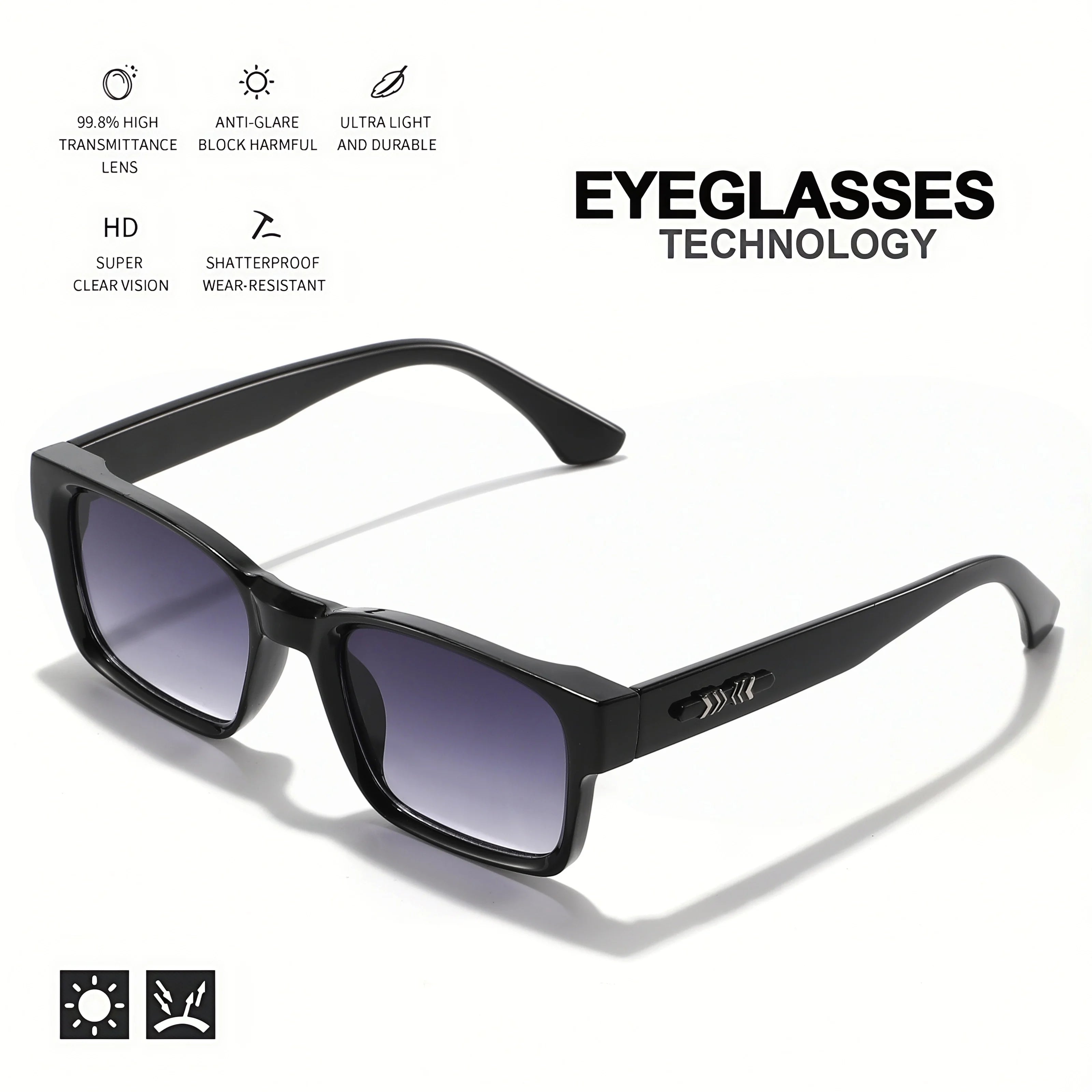 Lunettes de Soleil Rétro Punk Carrées UV400 Unisexe — CLEVI Paris