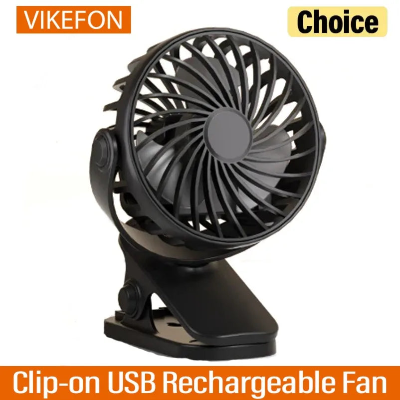 Mini ventilateur de bureau à clip rechargeable – CLEVI Paris