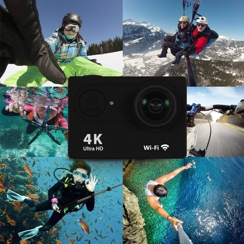 Caméra Sport 4K Étanche 30m UYJY – Grand Angle 170°, Écran Tactile 2", WiFi & Vision Nocturne – CLEVI Paris