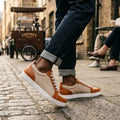 Sneakers Basses Toile Cuir Patchwork Streetwear Homme – CLEVI Paris