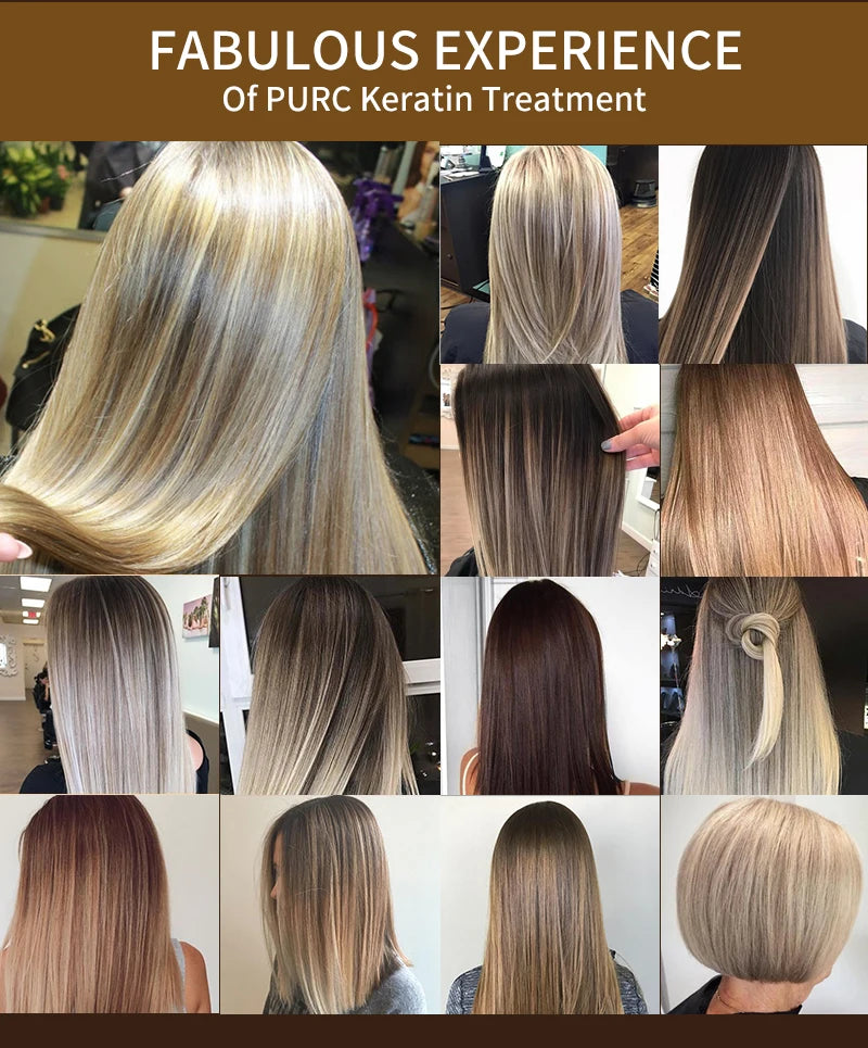 Shampooing Purifiant & Après-Shampoing PURC – Soin Kératine Professionnel, Lissage & Brillance