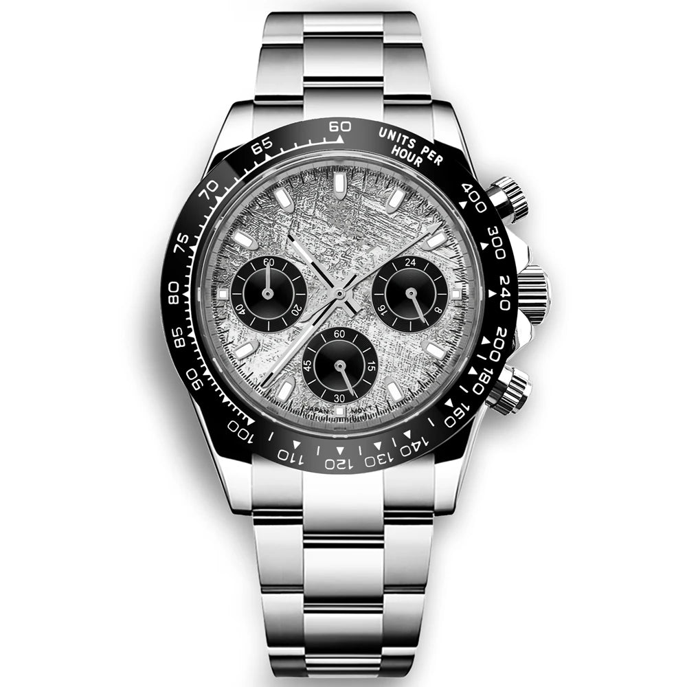 Corgeut Montre Quartz VK63 Homme Chronographe Complet 40mm Acier Sport 24h – CLEVI Paris