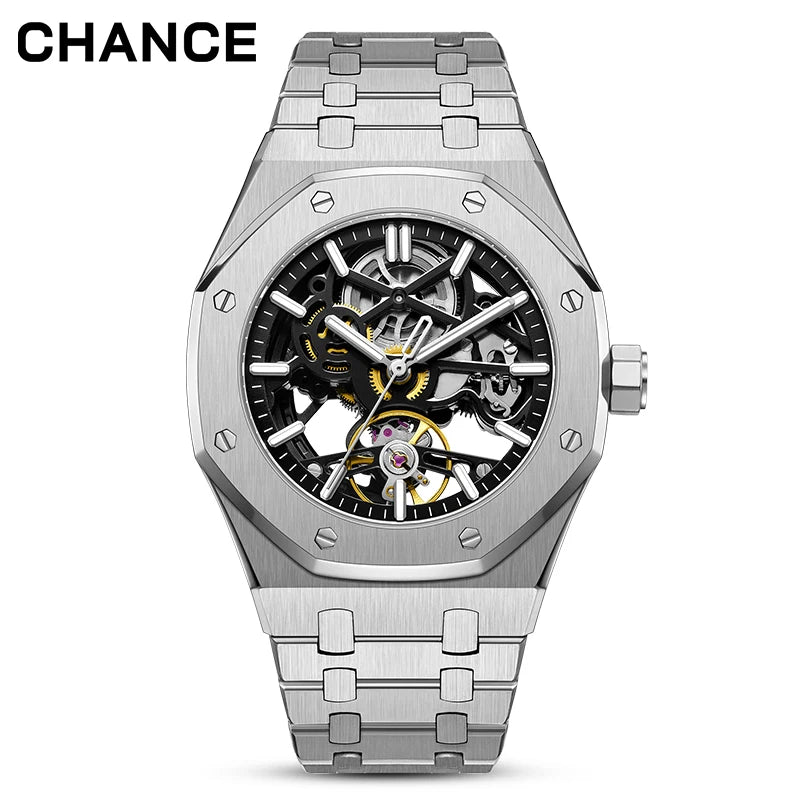 Montre Tourbillon Automatique Squelette Homme | Acier Inoxydable – CLEVI Paris