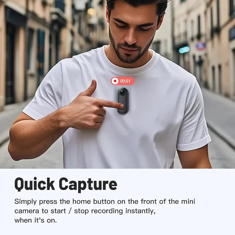 Mini Caméra Corporelle Kaysunlink H88 – 4K UHD ou 1080P Pendentif Magnétique Clip 360° WiFi Format Pouce – CLEVI Paris