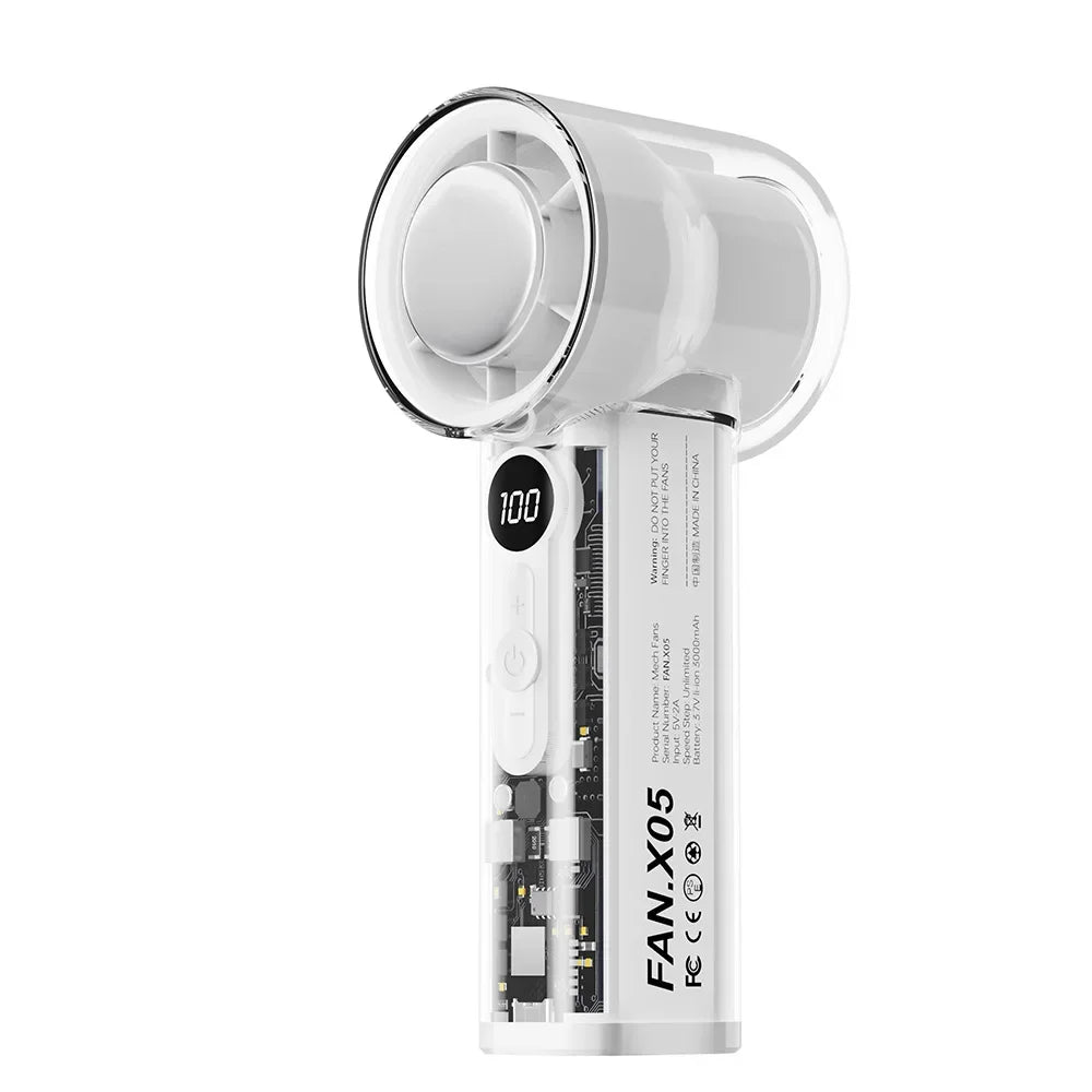 Ventilateur Portable Rechargeable 3000mAh – Refroidissement Semi-conducteur, 100 Vitesses, USB, Idéal Extérieur