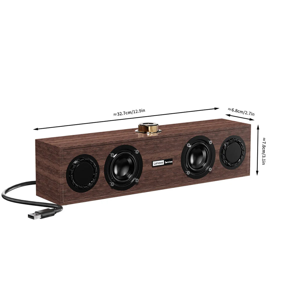Lenovo C02 Enceinte Bureau Bois Rétro Bluetooth Filaire TV PC Mobile – CLEVI Paris