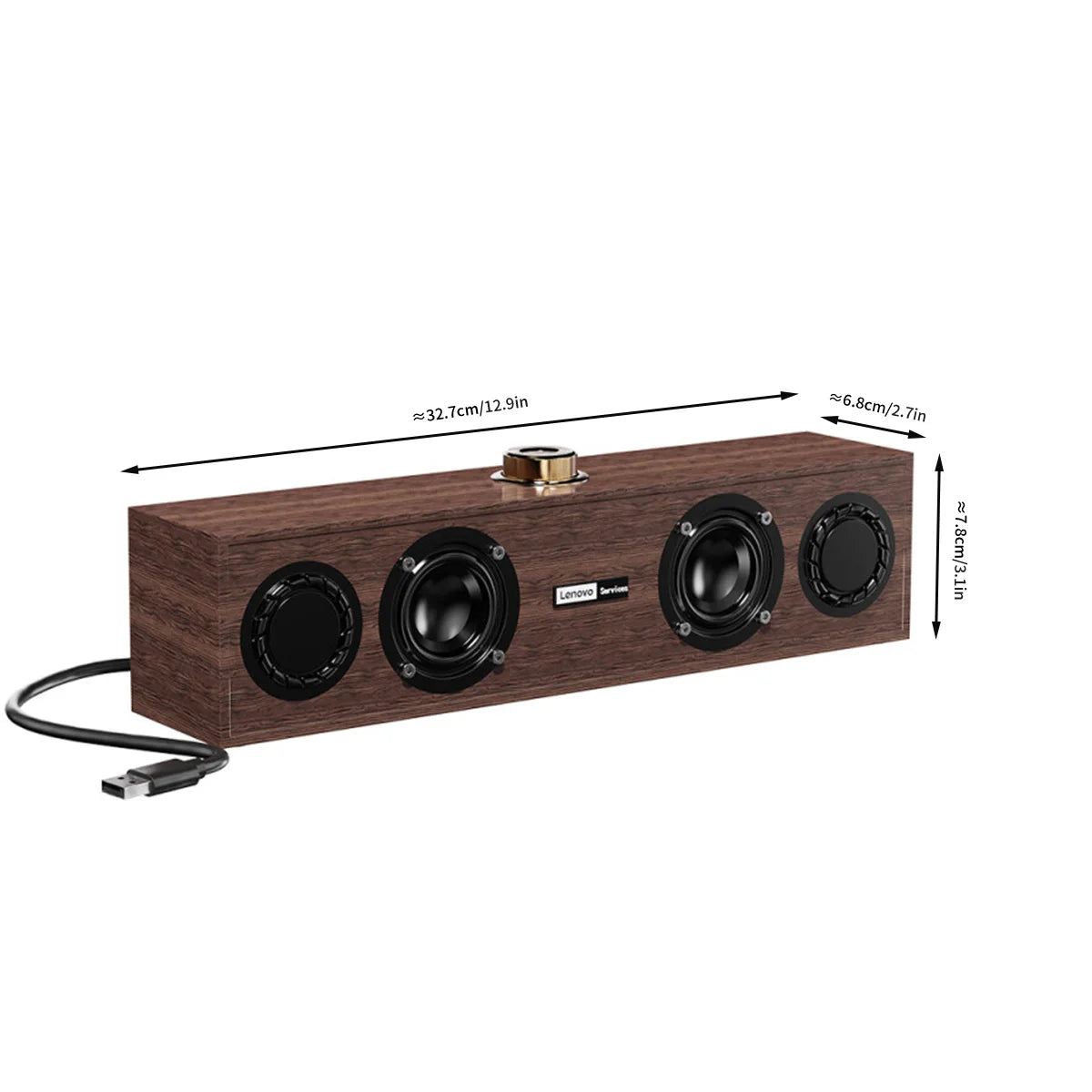 Lenovo C02 Enceinte Bureau Bois Rétro Bluetooth Filaire TV PC Mobile – CLEVI Paris