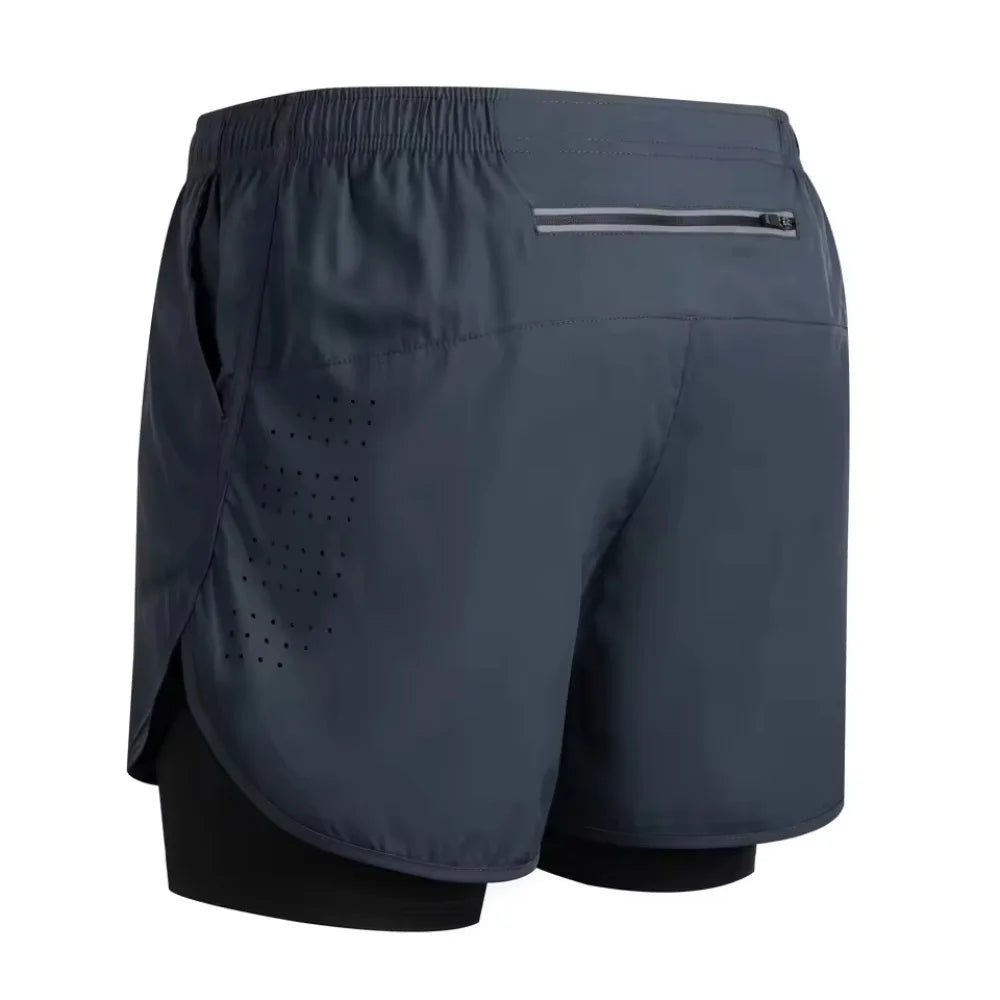 Short Homme 2-en-1 Double Couche Séchage Rapide Sport Running – CLEVI Paris