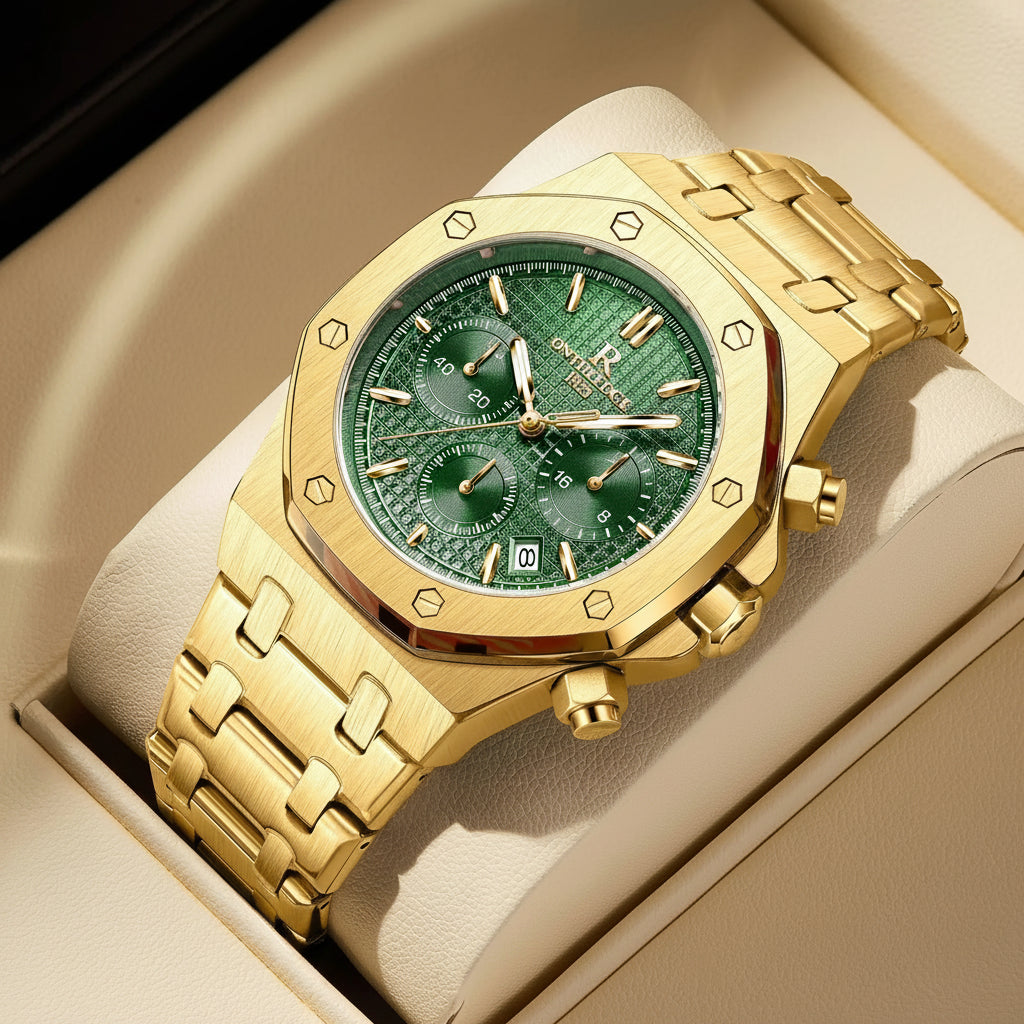 Montre Homme ONTHEEDGE RZY126 – Quartz, Verre Saphir, Lumineux, Étanche 30M, Calendrier, Bracelet Acier – CLEVI Paris