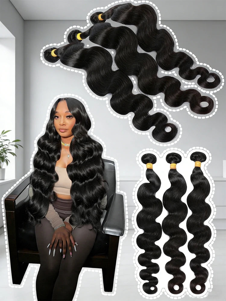 Body Wave Bundles Extensions Cheveux Humains Indiens Virgin Remy Hair – CLEVI Paris