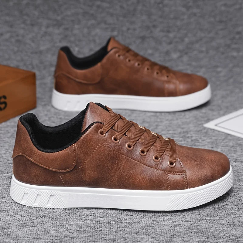 Chaussures Skate Homme Minimalistes Cuir Artificiel Semelle Souple 2 Coloris Grandes Tailles – CLEVI Paris