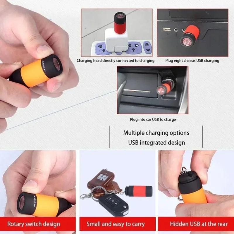 Mini Lampe Torche Porte-Clés USB Rechargeable Waterproof — CLEVI Paris