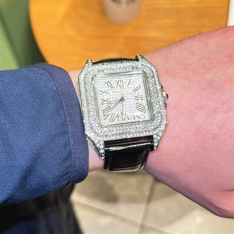 Montre Homme Carrée Tonneau Grand Cadran Quartz – CLEVI Paris