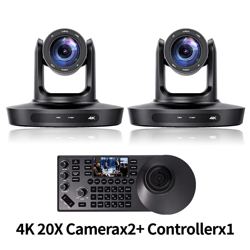 Kit Caméra PTZ 4K MIXIDATS – Zoom 20x, NDI, PoE & Clavier de Contrôle – CLEVI Paris